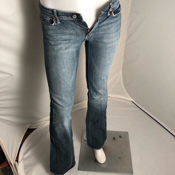 7 for all Mankind Flynt crystal embellished blue bootcut denim jeans 27 - Picture 2 of 12